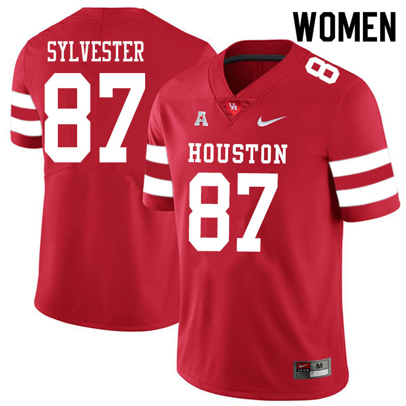 Women #87 Trevonte Sylvester Houston Cougars College Football Jerseys Sale-Red - Click Image to Close